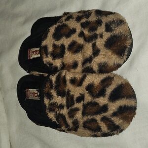 Worn leopard slippers